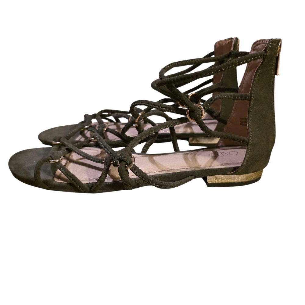 Cato Green Gladiator Sandals with Strappy Design